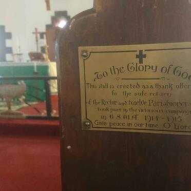 Eastern Cape, LADY FRERE, St. Andrews Anglican Church, Memorial plaques