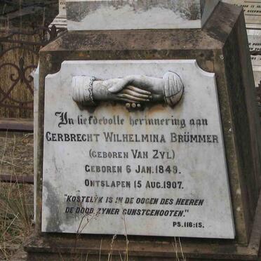 BRUMMER Gerbrecht Wilhelmina nee VAN ZYL 1849-1907