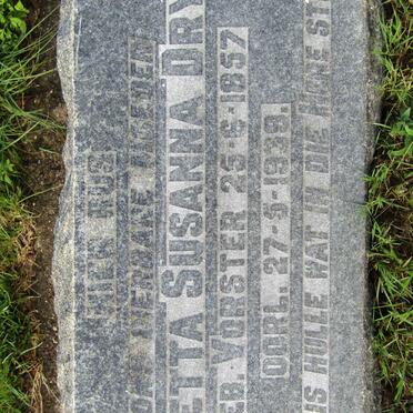 DRY Aletta Susanna nee VORSTER 1857-1939