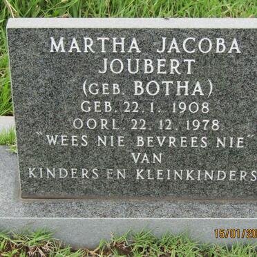 JOUBERT Martha Jacoba nee BOTHA 1908-1978