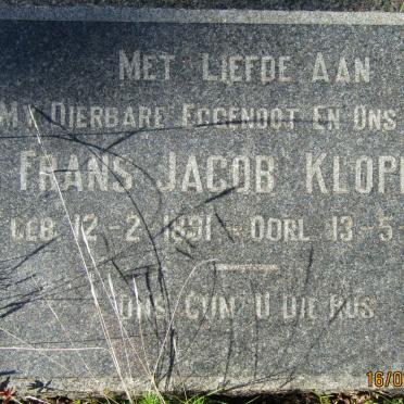 KLOPPER Frans Jacob 1891-1952