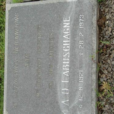 LABUSCHAGNE M.A.D. 1921-1973