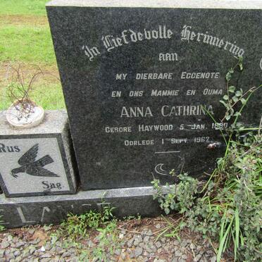 LANGE Petrus Jacobus, de 1882-1966 &amp; Anna Cathrina HAYWOOD 1880-1962