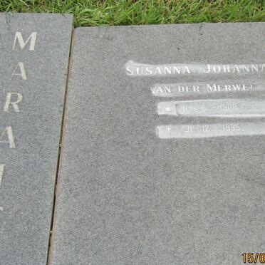 MARAIS David Stephanus 1909-1978 &amp; Susanna Johanna VAN DER MERWE 1908-1995