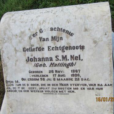 NEL Johanna S. M. nee HATTINGH 1867-1926