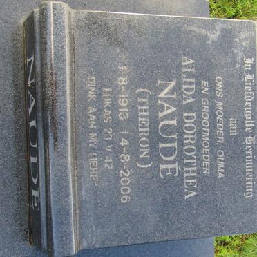 NAUDE Alida Dorothea nee THERON 1913-2006