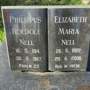 NELL Philippus Roedolf 1914-1967 &amp; Elizabeth Maria 1922-2006