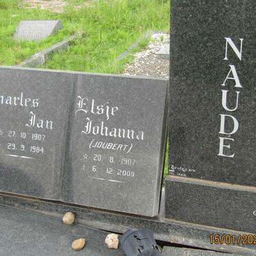 NAUDE Charles Jan 1907-1984 &amp; Elsie Johanna JOUBERT 1907-2000