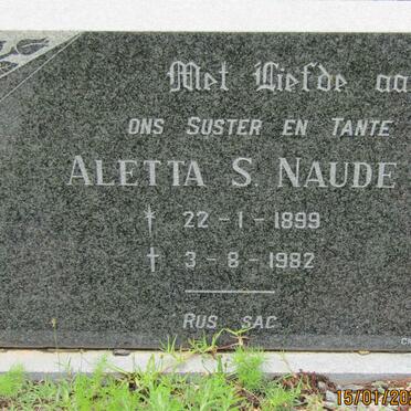 NAUDE Aletta S. 1899-1982