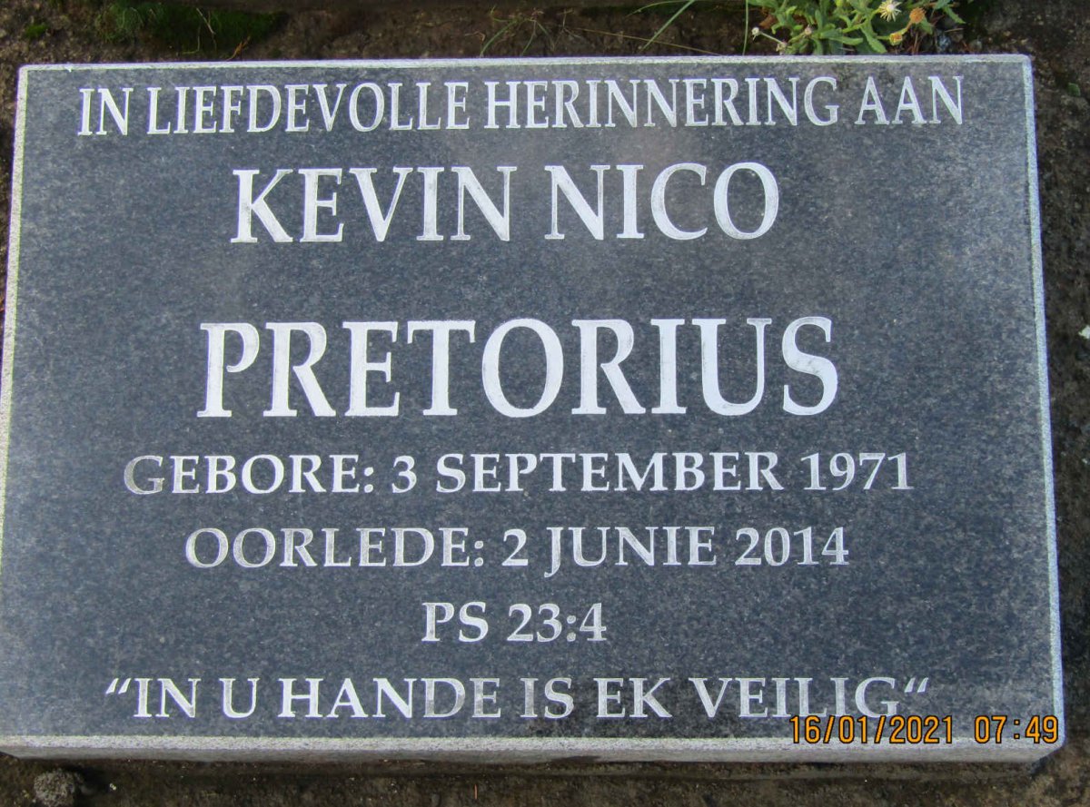 PRETORIUS Kevin Nico 1971-2014