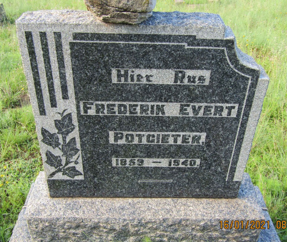 POTGIETER Frederik Evert 1859-1940