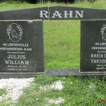 RAHN Julius William 1924-2008 &amp; Maria Carolina Theunissina 1931-2012