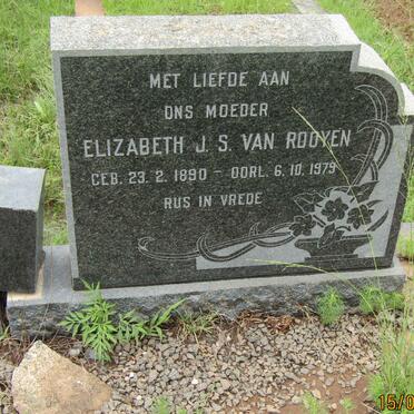 ROOYEN Johannes A. K., van 1875-1969 &amp; Elizabeth J. S. 1890 -1979