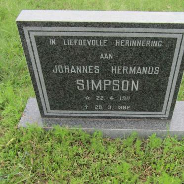 SIMPSON Johannes Hermanus 1911-1982