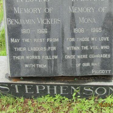 STEPHENSON Benjamin Vickers 1910-1966 &amp; Mona 1908-1965