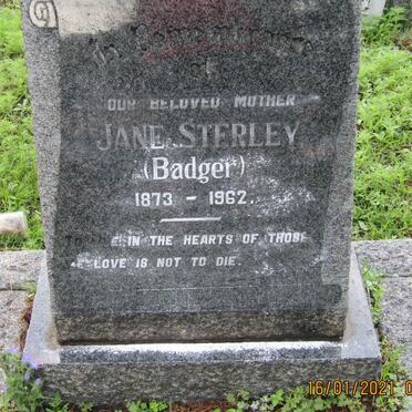 STERLEY Jane nee BADGER 1873-1962