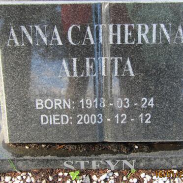 STEYN Anna Catherina Aletta 1918-2003