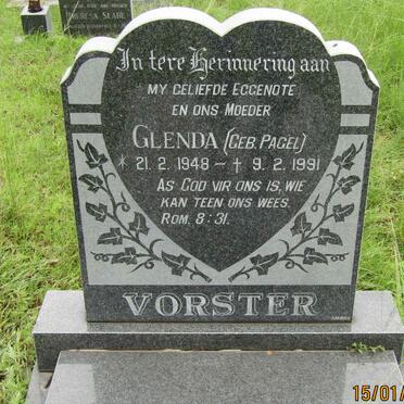 VORSTER Glenda nee PAGEL 1948-1991