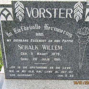 VORSTER Schalk Willem 1879-1961
