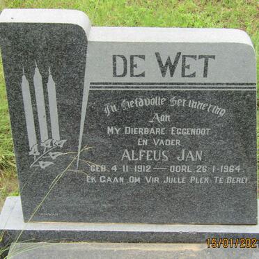 WET Alfeus Jan, de 1912-1964