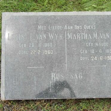 WYK Louis J., van 1888-1963 &amp; Martha M. NAUDÉ 1891-1964