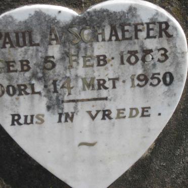 SCHAEFER Paul A. 1883-1950
