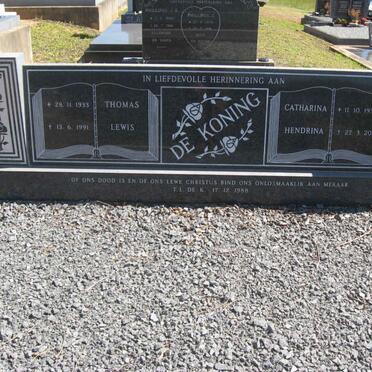 KONING Thomas Lewis, de 1933-1991 &amp; Catharina Hendrina 1932-2010