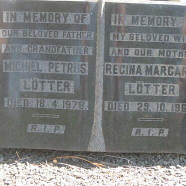 LÖTTER Michiel Petrus -1978 &amp; Regina Margaret -1966