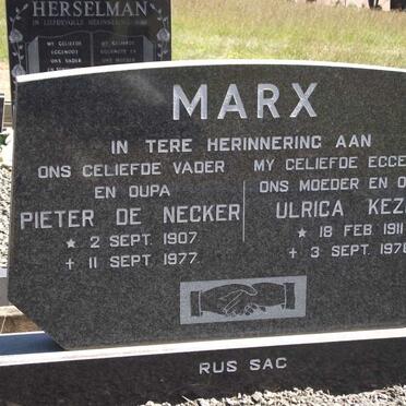 MARX Pieter de Necker 1907-1977 &amp; Ulrica Kezia 1911-1976