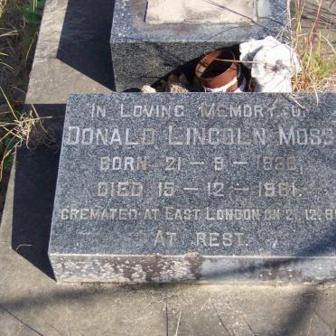 MOSS Donald Lincoln 1938-1981