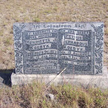 KOEDYK Petrus Gerhardus 1860-1950 &amp; Henrietta J. KROG 1873-1913