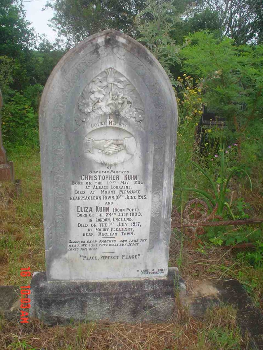 KUHN Christopher 1835-1915 & Eliza POPE 1833-1917