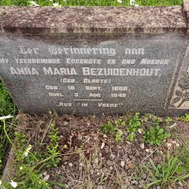 BEZUIDENHOUT Anna Maria nee CLOETE 1888-1949