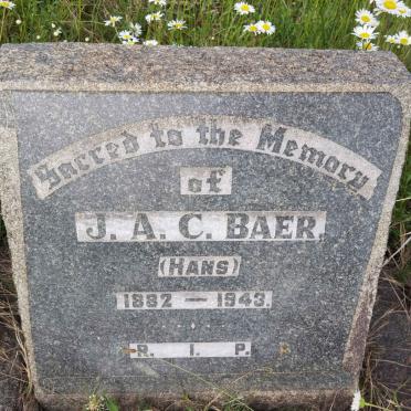 BAER J.A.C. 1882-1943
