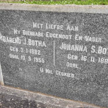 BOTHA Barend J. 1882-1955 &amp; Johanna S. 1887-