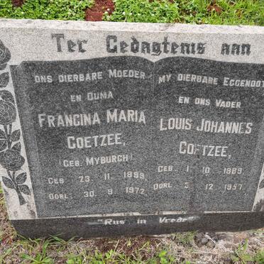 COETZEE Louis Johannes 1889-1957 &amp; Francina Maria MYBURGH 1899-1972