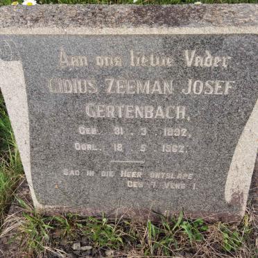 GERTENBACH Gidius Zeeman Josef 1892-1962