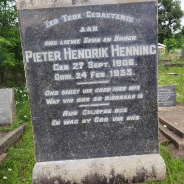 HENNING Pieter Hendrik 1906-1933