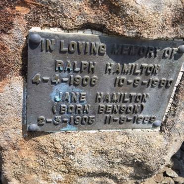 HAMILTON Ralph 1906-1980 &amp; Jane BENSON 1905-1989