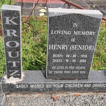KROUTZ Henry 1916-2004