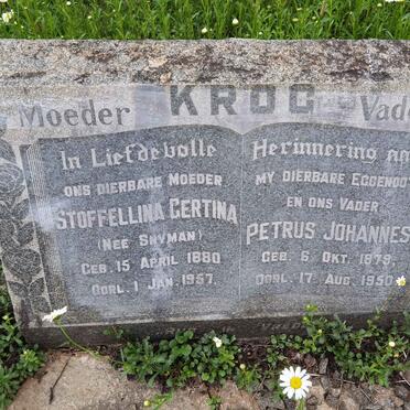 KROG Petrus Johannes 1879-1950 &amp; Stoffellina Gertina SNYMAN 1880-1957