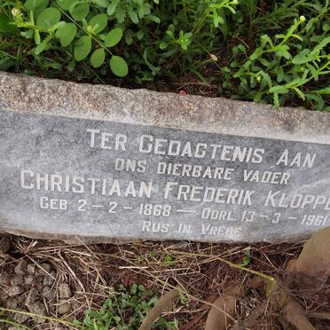 KLOPPER Christiaan Frederik 1868-1961