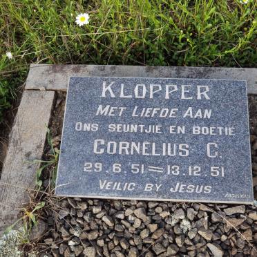 KLOPPER Cornelius C. 1951-1951