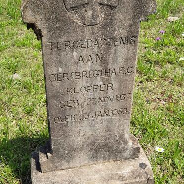 KLOPPER Gertbregtha E.C. 1937-1938