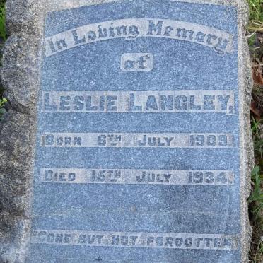 LANGLEY Leslie 1909-1934