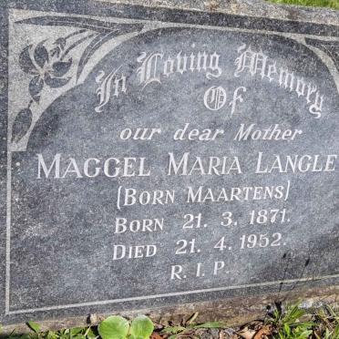 LANGLEY Maggel Maria nee MAARTENS 1871-1952