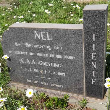 NEL C.A.A. nee GREYLING 1911-1982