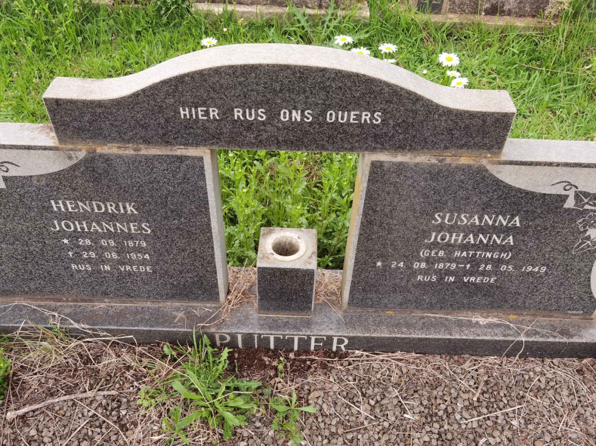 PUTTER Hendrik Johannes 1879-1954 &amp; Susanna Johanna HATTINGH 1879-1949