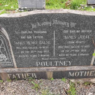 POULTNEY James Henry Halse -1953 &amp; Agnes Julia WYATT -1959