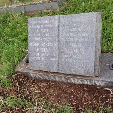 PANSEGROUW Hendrik Martinus Lourens 1915-1995 &amp; Maria Magdalena 192?-19?6